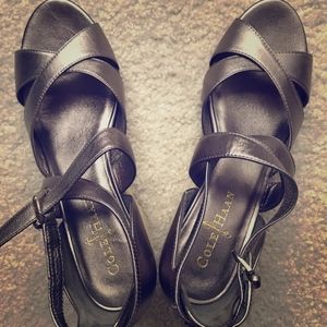 Gunsmoke Metal Air Marisa Cole Haan Wedges w/ Cork